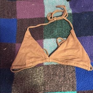 Brown Triangle Bikini Top
